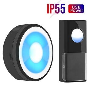 NIB Wireless Doorbell Waterproof Chime Kit Ringer Button LED Flash